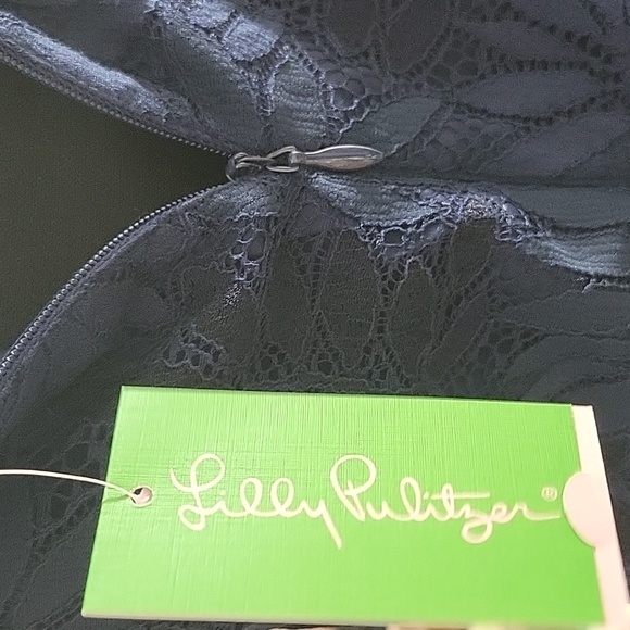 LILLY PULITZER KAYLEIGH SCALLOPED LACE SHIFT DRESS NAVY 29903 Size 6 NWT - Picture 7 of 11
